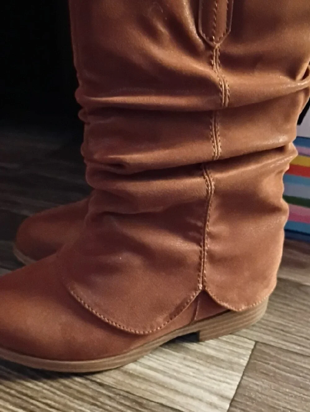 Classic Slouchy Ankle Booties in Cognac Brown